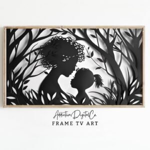 Mother and Child Frame Tv Art, Mother's Day Paper Art Tv Decor, Silhouette Tv Screensaver Jpg, Family Love Frame Tv Art